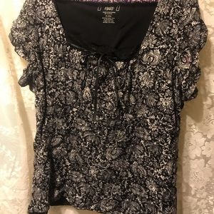 Very fancy black and white top